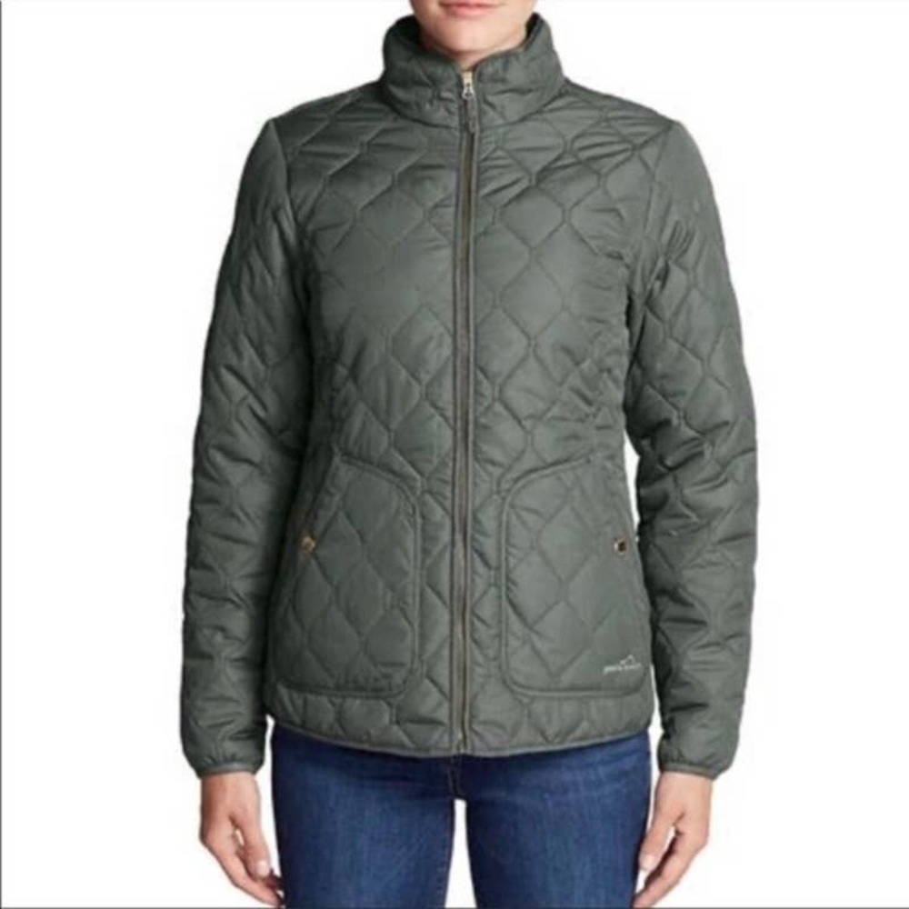 COPY - 20.  Eddie Bauer Green Quilted Field Jacket Barn Coat